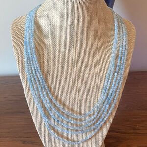 Jay King DTR Multi Strand Aquamarine Bead Necklace